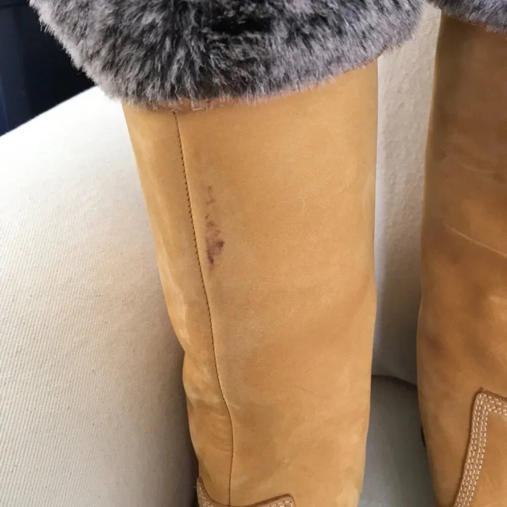 Timberland Women's Leather Mid Calf Wedge Boots - Picture 7 of 8